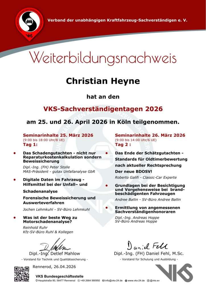 VKS-Sachverständigentagen 2026